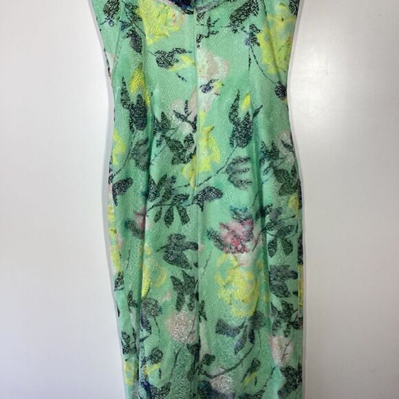 ML Monique Lhuillier Allie Floral Print Lace Midi Dress Off Shoulder Size 2 - Picture 10 of 16